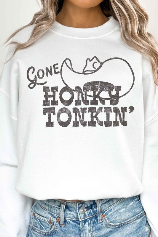 GONE HONKY TONKIN WESTERN OVERSIZED SWEATSHIRT - lolaluxeshop