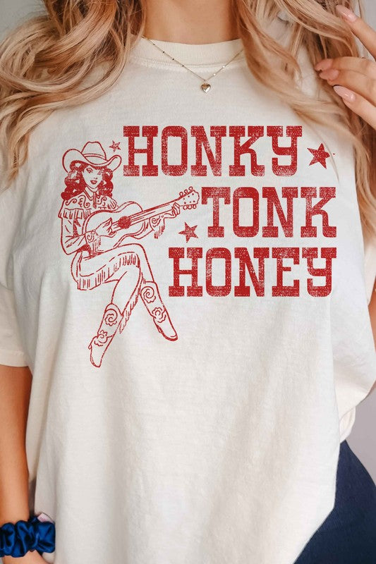 HONKY TONK HONEY WESTERN GRAPHIC TEE - lolaluxeshop