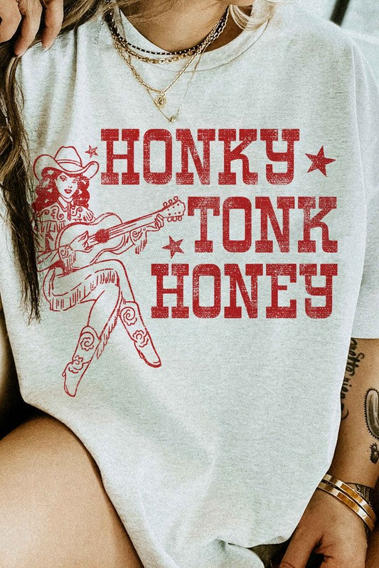 HONKY TONK HONEY WESTERN GRAPHIC TEE - lolaluxeshop