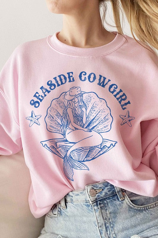 SEASIDE COWGIRL WESTERN COUNTRY GRAPHIC SWEATSHIRT - lolaluxeshop