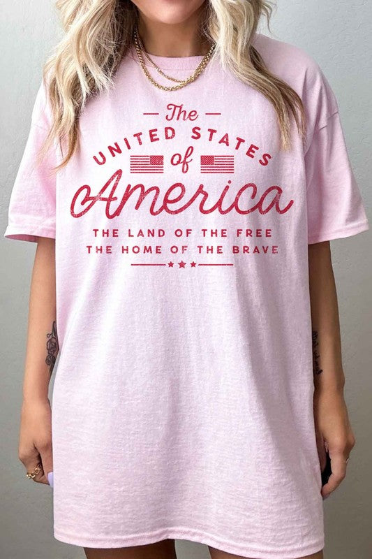 UNITED STATES OF AMERICA OVERSIZED TEE - lolaluxeshop