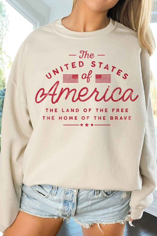 UNITED STATES OF AMERICA OVERSIZED SWEATSHIRT - lolaluxeshop