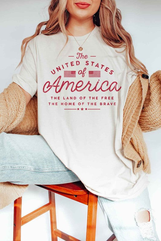 UNITED STATES OF AMERICA GRAPHIC TEE - lolaluxeshop