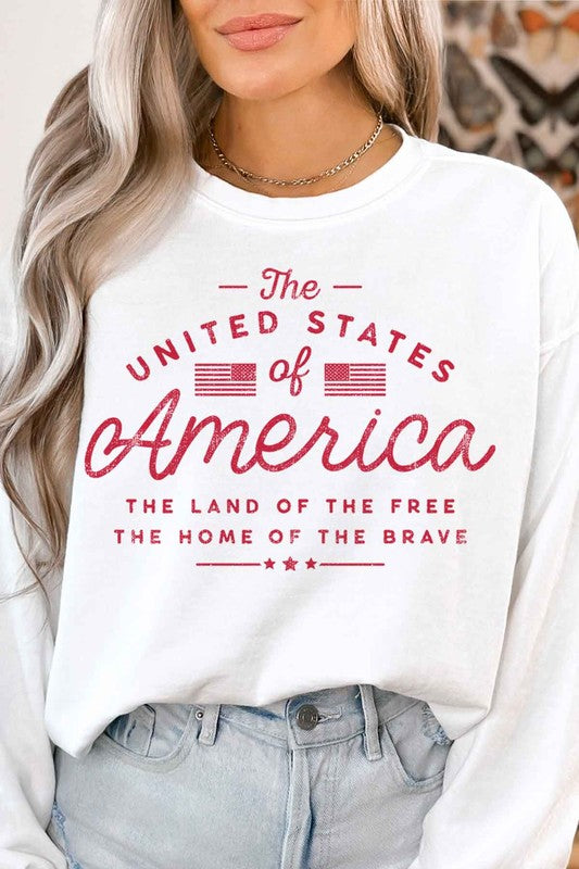 UNITED STATES OF AMERICA GRAPHIC SWEATSHIRT - lolaluxeshop