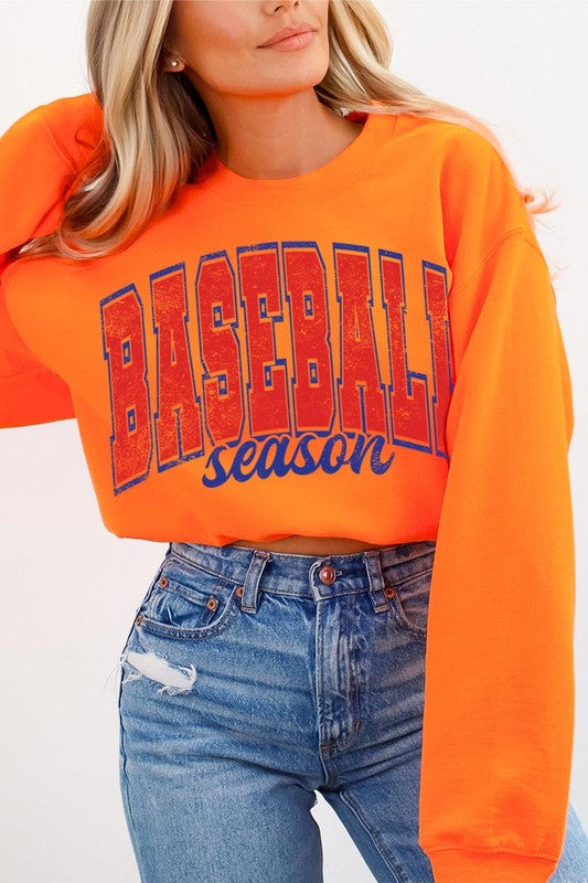 Baseball Oversized Graphic Fleece Sweatshirts - lolaluxeshop