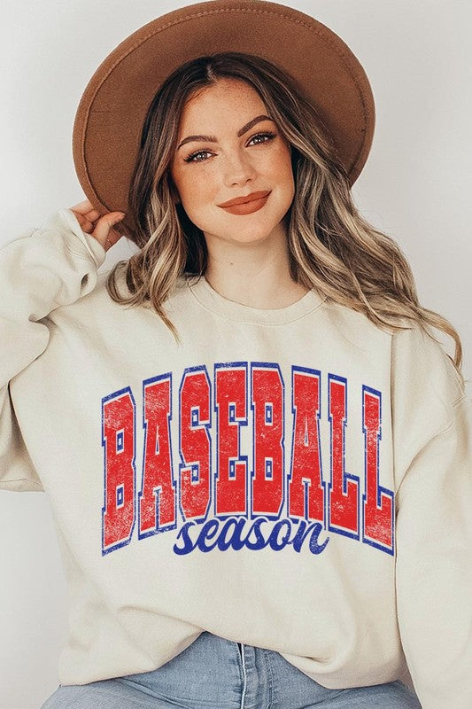 Baseball Oversized Graphic Fleece Sweatshirts - lolaluxeshop