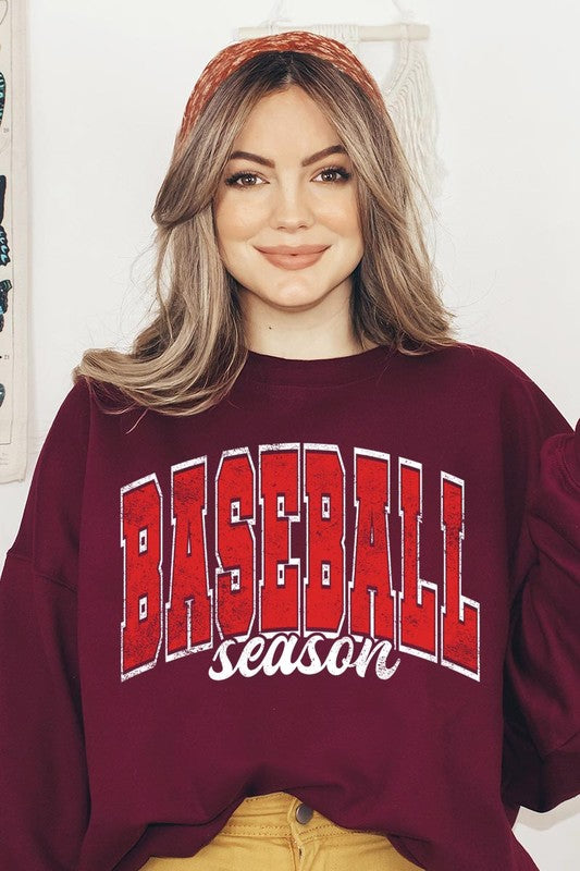 Baseball Oversized Graphic Fleece Sweatshirts - lolaluxeshop