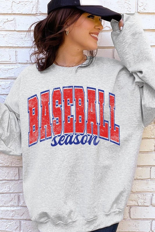 Baseball Oversized Graphic Fleece Sweatshirts - lolaluxeshop