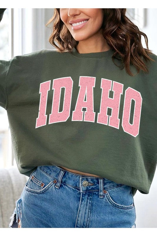 Idaho State Oversized Graphic Fleece Sweatshirts - lolaluxeshop