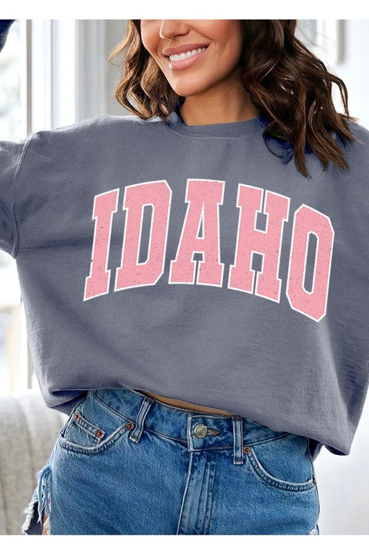 Idaho State Oversized Graphic Fleece Sweatshirts - lolaluxeshop