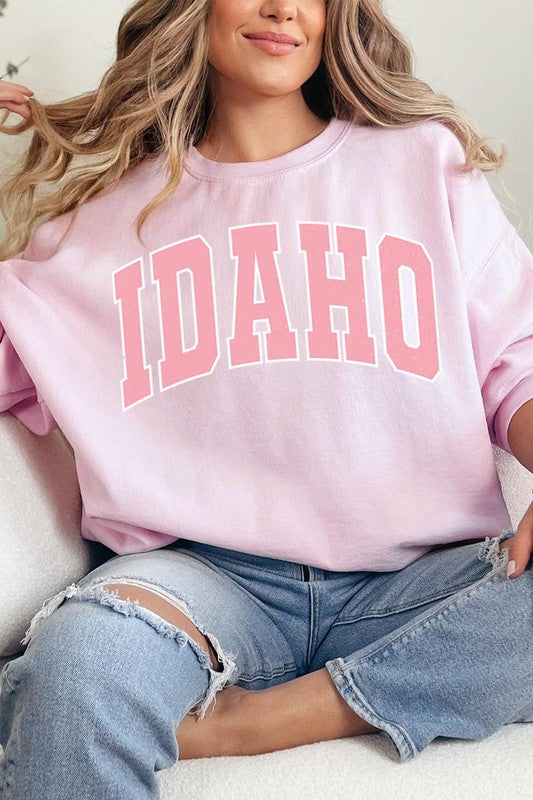 Idaho State Oversized Graphic Fleece Sweatshirts - lolaluxeshop