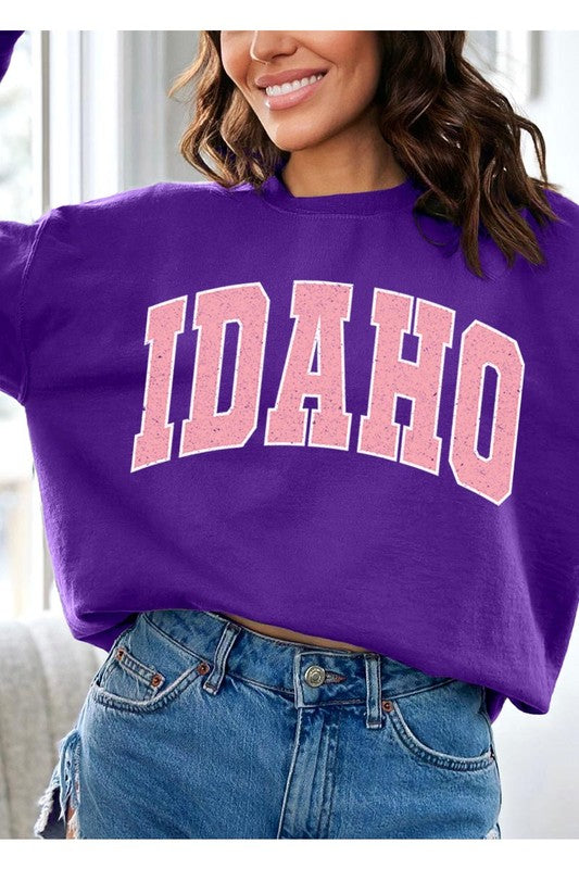 Idaho State Oversized Graphic Fleece Sweatshirts - lolaluxeshop