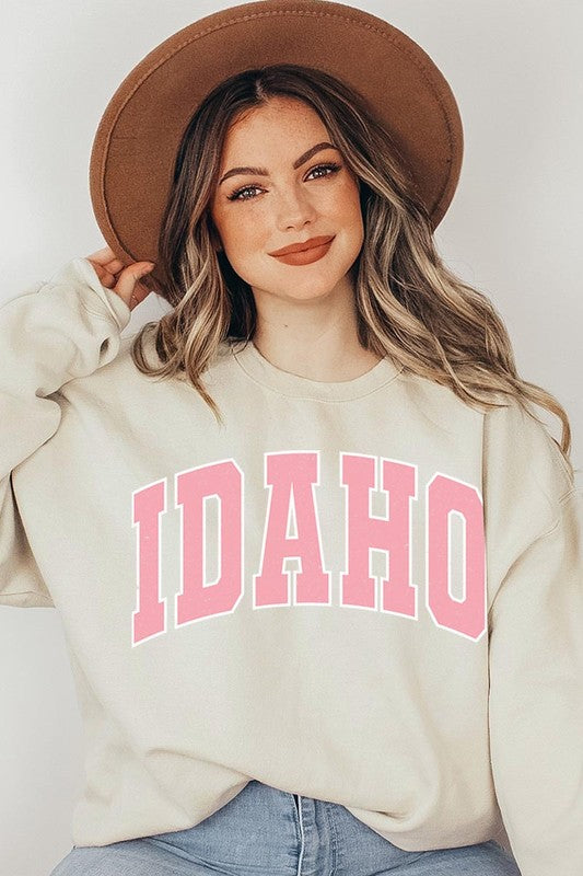 Idaho State Oversized Graphic Fleece Sweatshirts - lolaluxeshop