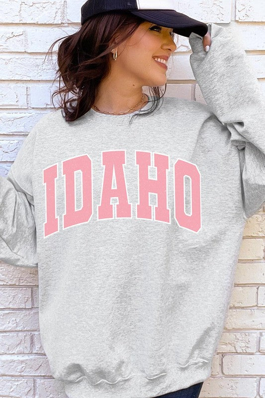 Idaho State Oversized Graphic Fleece Sweatshirts - lolaluxeshop