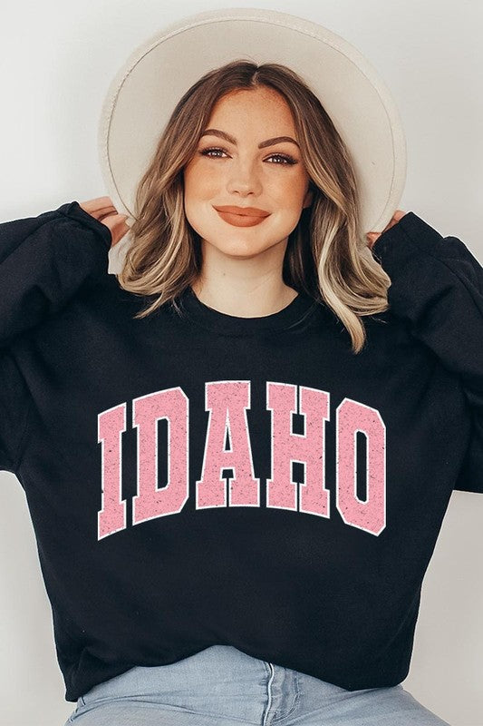 Idaho State Oversized Graphic Fleece Sweatshirts - lolaluxeshop