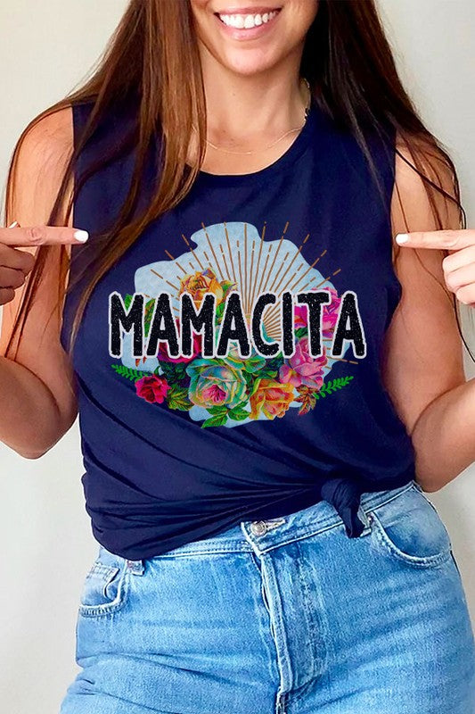 Mama Gifts Mamacita Graphic Muscle Tank Top - lolaluxeshop