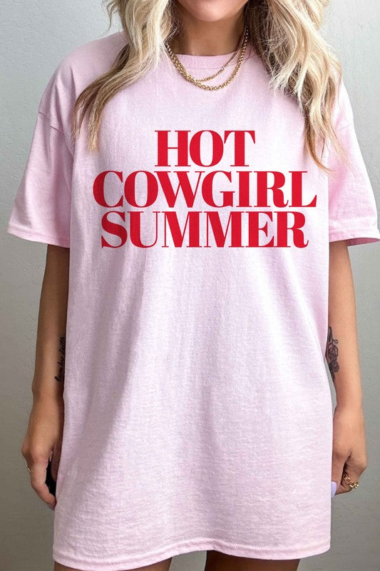 HOT COWGIRL SUMMER OVERSIZED GRAPHIC TEE - lolaluxeshop