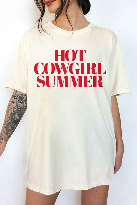 HOT COWGIRL SUMMER OVERSIZED GRAPHIC TEE - lolaluxeshop