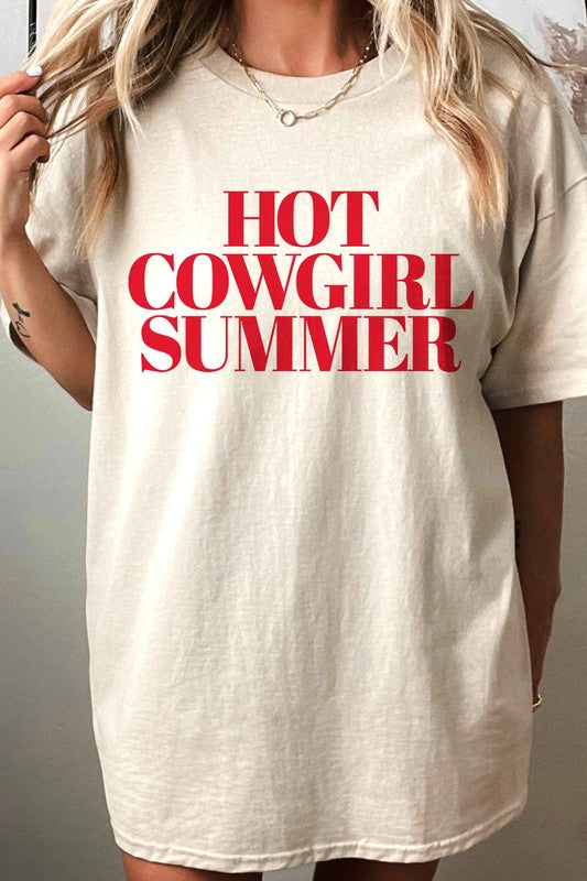 HOT COWGIRL SUMMER OVERSIZED GRAPHIC TEE - lolaluxeshop