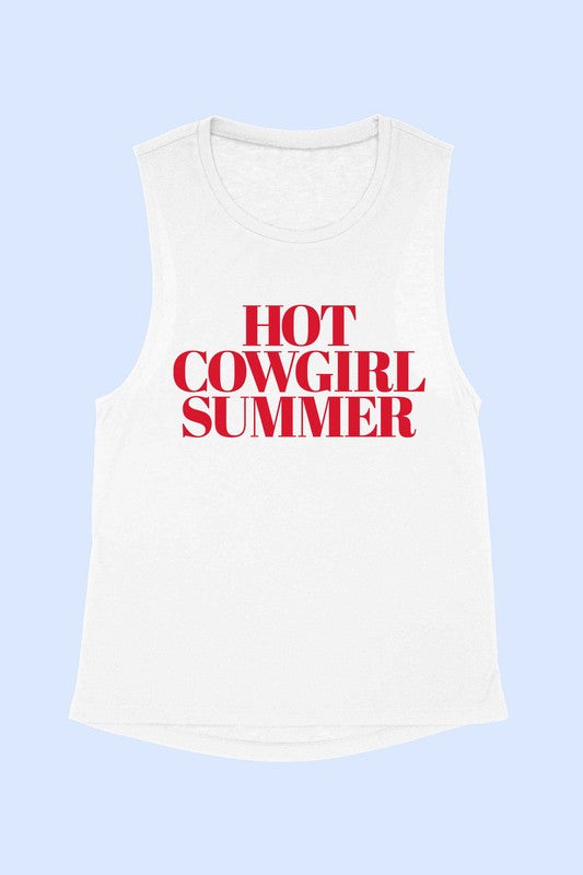 HOT COWGIRL SUMMER GRAPHIC MUSCLE TAN - lolaluxeshop