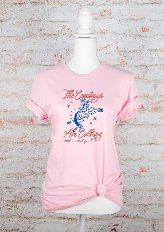 The Cowboys Are Calling and I Must Go Graphic Tee - lolaluxeshop