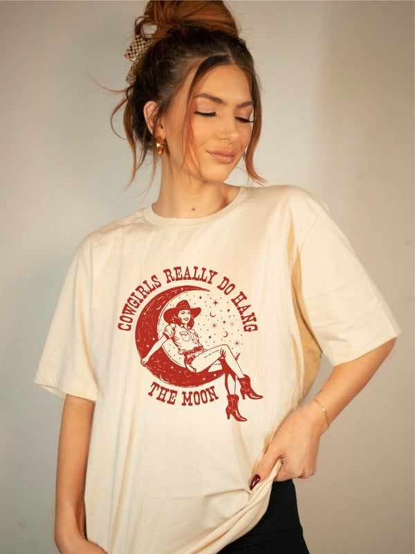 Cowgirls Really Do Hang The Moon Graphic Tee - lolaluxeshop