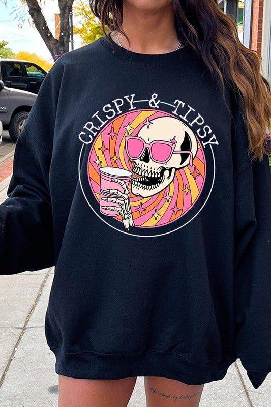 Crispy&Tipsy Graphic Fleece Sweatshirts - lolaluxeshop