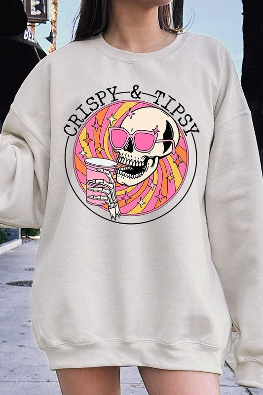 Crispy&Tipsy Graphic Fleece Sweatshirts - lolaluxeshop