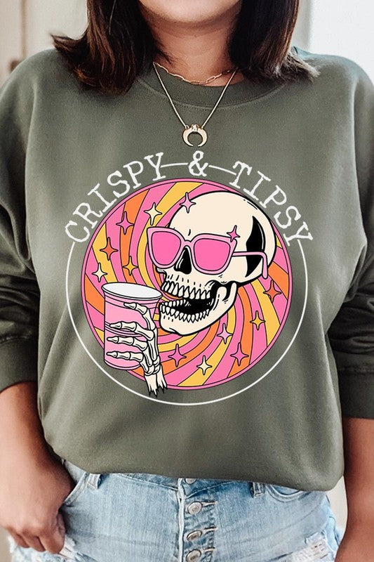 Crispy&Tipsy Graphic Fleece Sweatshirts - lolaluxeshop