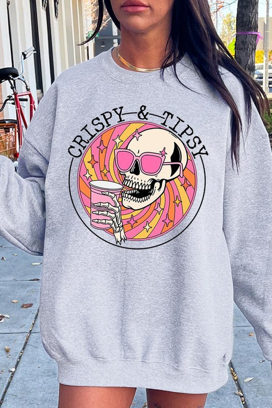 Crispy&Tipsy Graphic Fleece Sweatshirts - lolaluxeshop