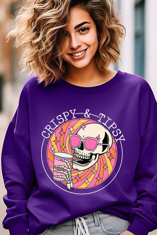 Crispy&Tipsy Graphic Fleece Sweatshirts - lolaluxeshop