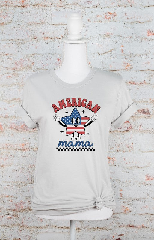 American Mama Star Crew Neck Softstyle Tee - lolaluxeshop