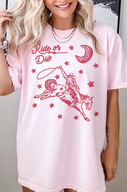 RIDE OR DIE WESTERN COWBOY GRAPHIC TEE - lolaluxeshop