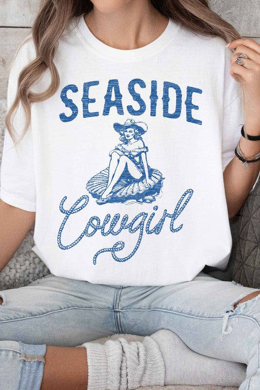 SEASIDE COWGIRL WESTERN GRAPHIC TEE - lolaluxeshop