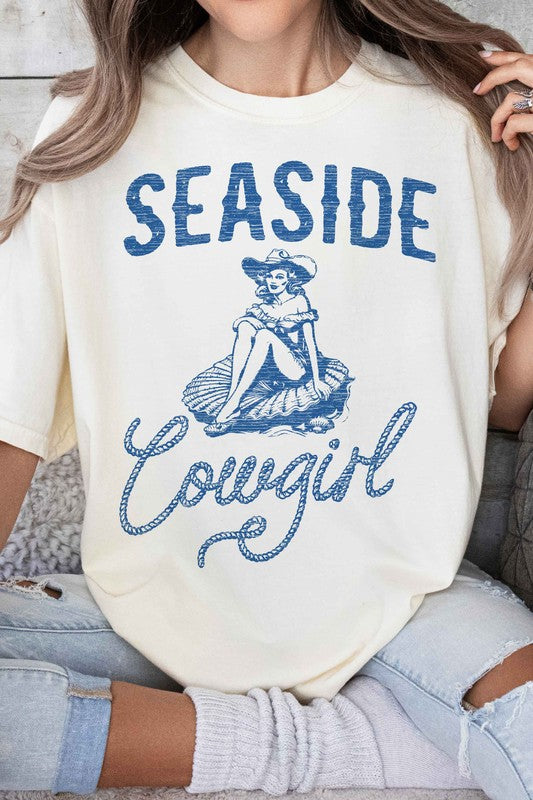 SEASIDE COWGIRL WESTERN GRAPHIC TEE - lolaluxeshop