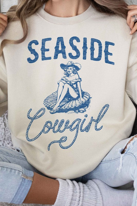 SEASIDE COWGIRL WESTERN GRAPHIC SWEATSHIRT - lolaluxeshop