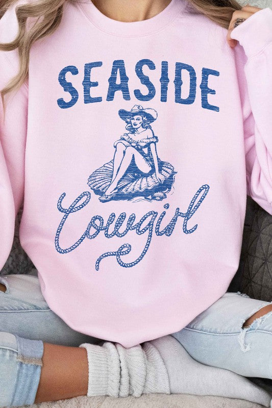 SEASIDE COWGIRL WESTERN GRAPHIC SWEATSHIRT - lolaluxeshop