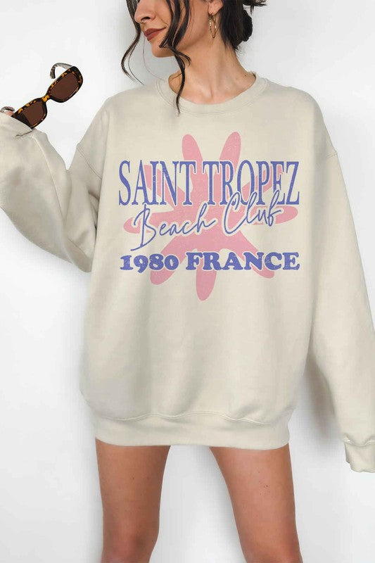 SAINT TROPEZ BEACH CLUB OVERSIZED SWEATSHIRT