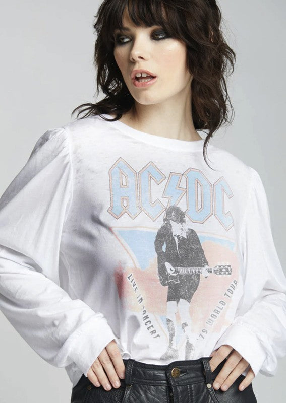 AC/DC 1979 World Tour Puff Sleeve - lolaluxeshop