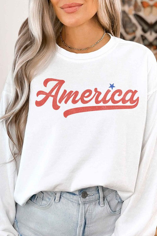 AMERICA GRAPHIC SWEATSHIRT - lolaluxeshop