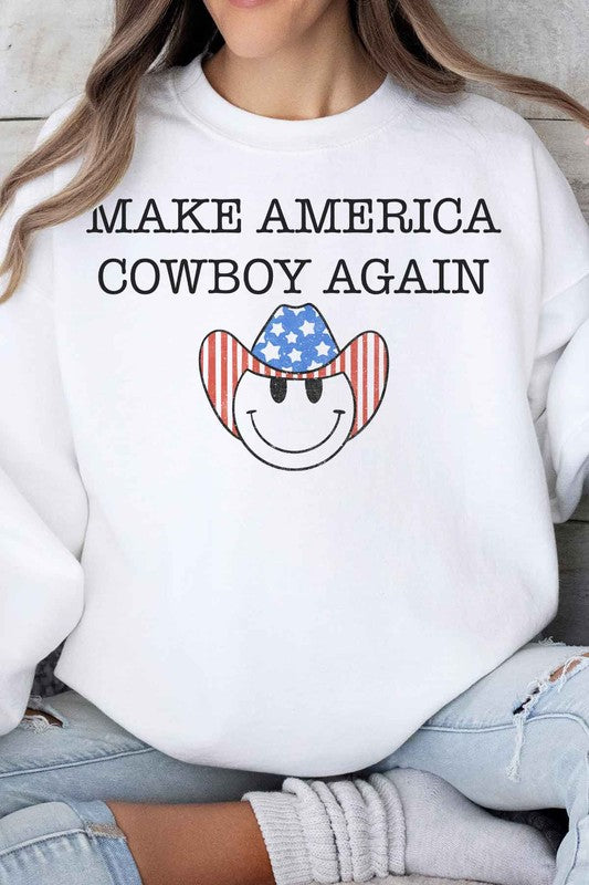 MAKE AMERICA COWBOY AGAIN GRAPHIC SWEATSHIRT - lolaluxeshop