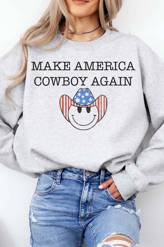 MAKE AMERICA COWBOY AGAIN GRAPHIC SWEATSHIRT - lolaluxeshop