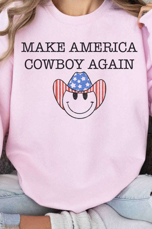 MAKE AMERICA COWBOY AGAIN GRAPHIC SWEATSHIRT - lolaluxeshop