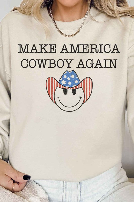 MAKE AMERICA COWBOY AGAIN GRAPHIC SWEATSHIRT - lolaluxeshop