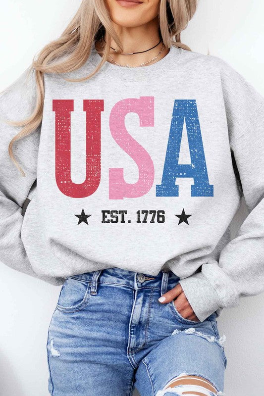 USA GRAPHIC SWEATSHIRT - lolaluxeshop