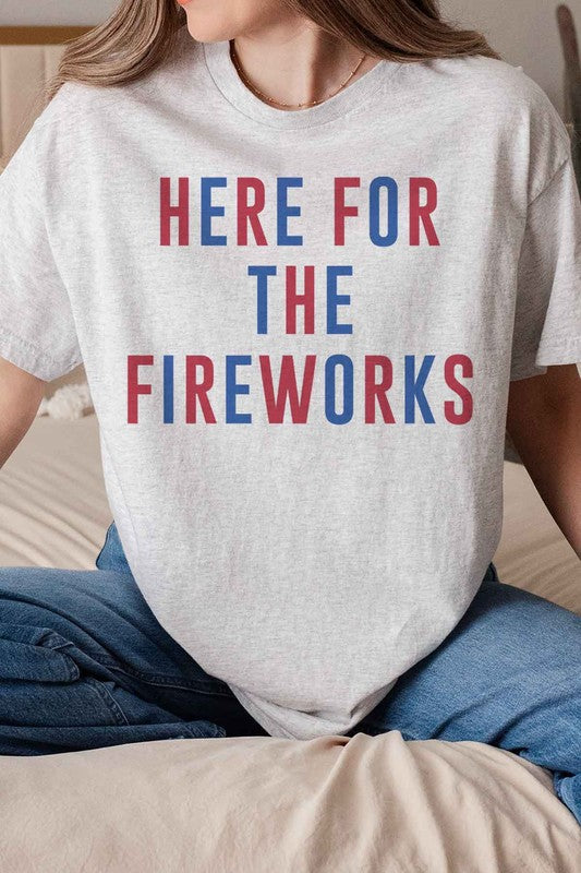 HERE FOR THE FIREWORKS GRAPHIC TEE - lolaluxeshop