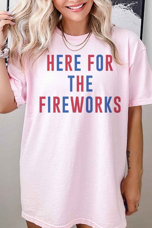 HERE FOR THE FIREWORKS GRAPHIC TEE - lolaluxeshop