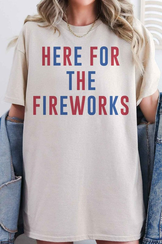 HERE FOR THE FIREWORKS GRAPHIC TEE - lolaluxeshop