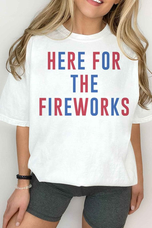 HERE FOR THE FIREWORKS GRAPHIC TEE - lolaluxeshop