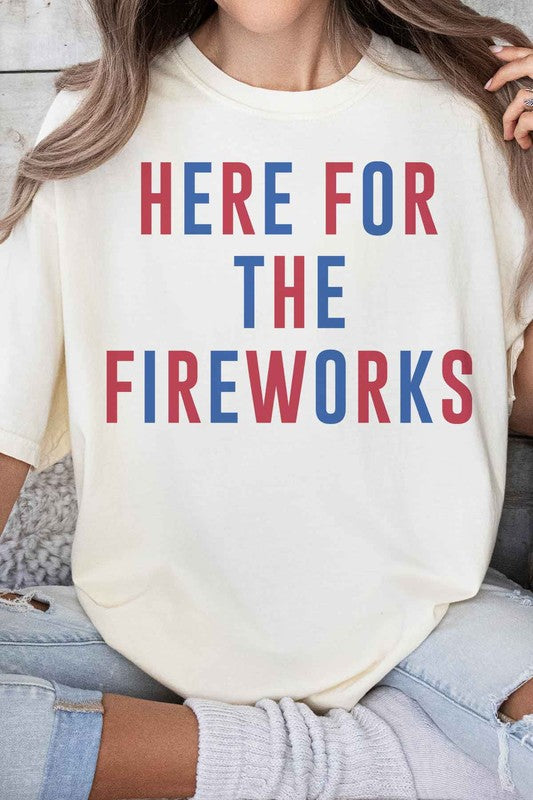 HERE FOR THE FIREWORKS GRAPHIC TEE - lolaluxeshop